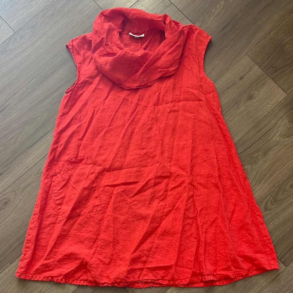 Bryn Walker linen dress. Cowl neck A-Line sleeveless summer dress!
